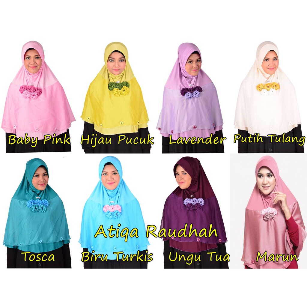 ATIQA RAUDHAH / Jilbab Pesta Instan Panjang Hijab Syari Kerudung Bergo langsung pakai
