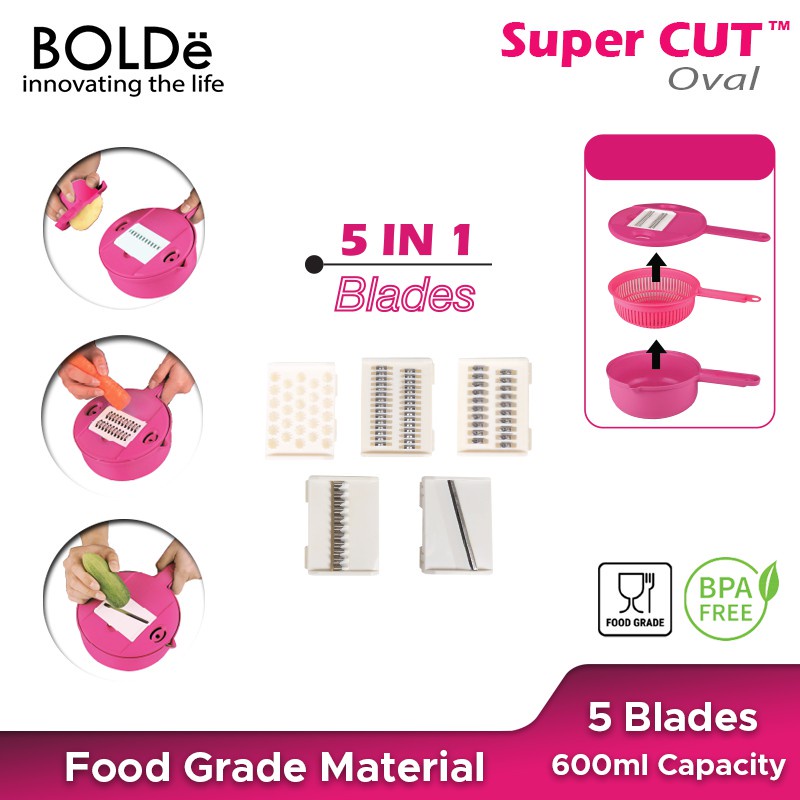 Bolde Super Cut Oval 5 IN 1 Alat Pemotong Parutan Buah Sayur Sayuran Cutter