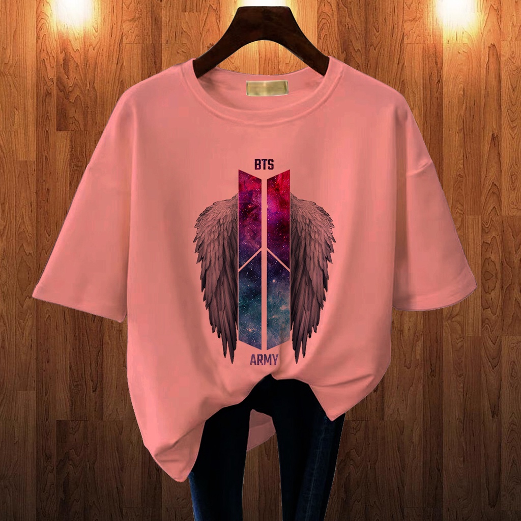 CALVIERO SHOP - BAJU KAOS WANITA DEWASA PRINT CASUAL BTS WING