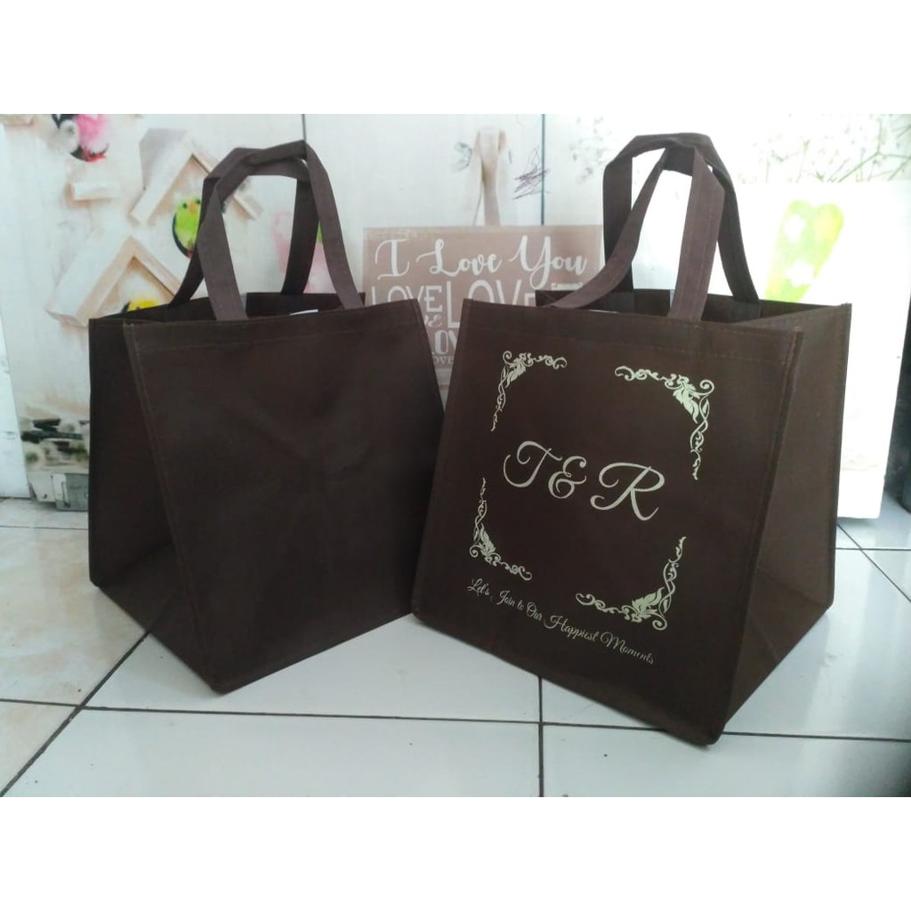 

[38x25 lebar 25] TAS SPUNBON CUSTOM FREE SABLON 1 SISI 1 WARNA