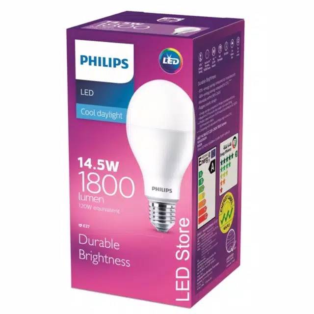 Lampu Bohlam LED Philips 14.5 Watt putih Cool Daylight 14w 14 w 14watt