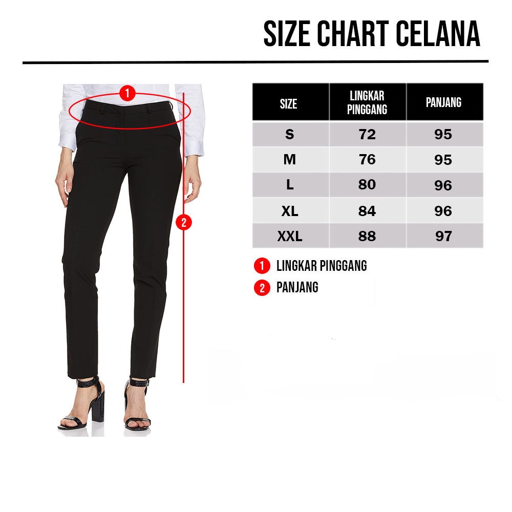 CELANA FORMAL WANITA KERJA KANTOR HITAM SLIMFIT | BAHAN KAIN HIGH TWIST