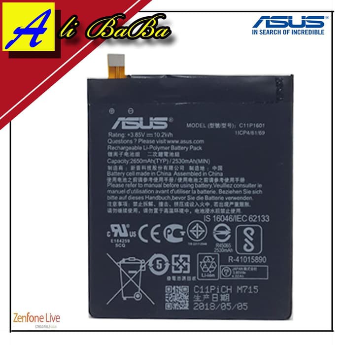 TERLARIS  Baterai Handphone Asus Zenfone Live A007 ZB501KL C11P1601 Batre HP  TERBARU