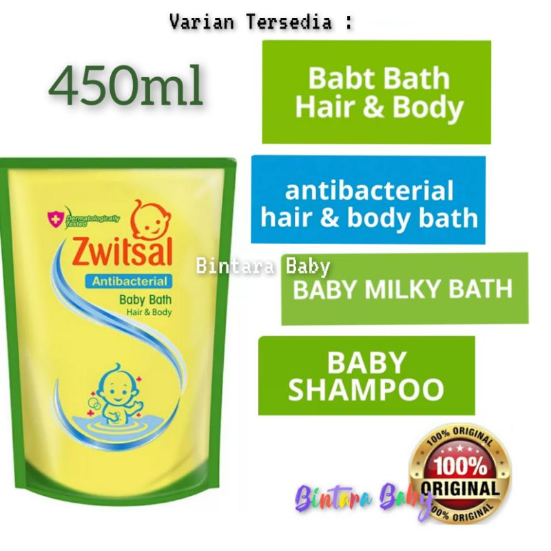 Zwitsal Baby Bath Hair and Body Antibacterial 450ml / Sabun Mandi Bayi Zwitsal Anti Bacterial 450 ml refill