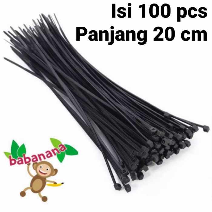 100pcs cable ties 20cm pengikat kabel perapih organizer serba guna