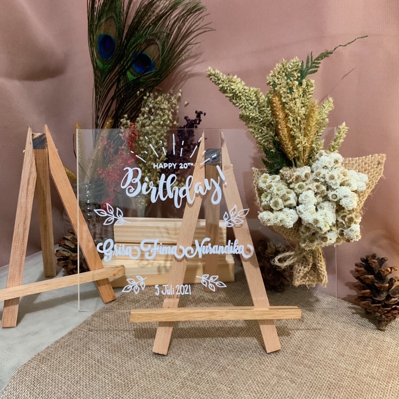 ACRYLIC LETTERING KADO WISUDA KADO ULANG TAHUN BUKET BUNGA KERING AKRILIK LETTERING / BUCKET WISUDA