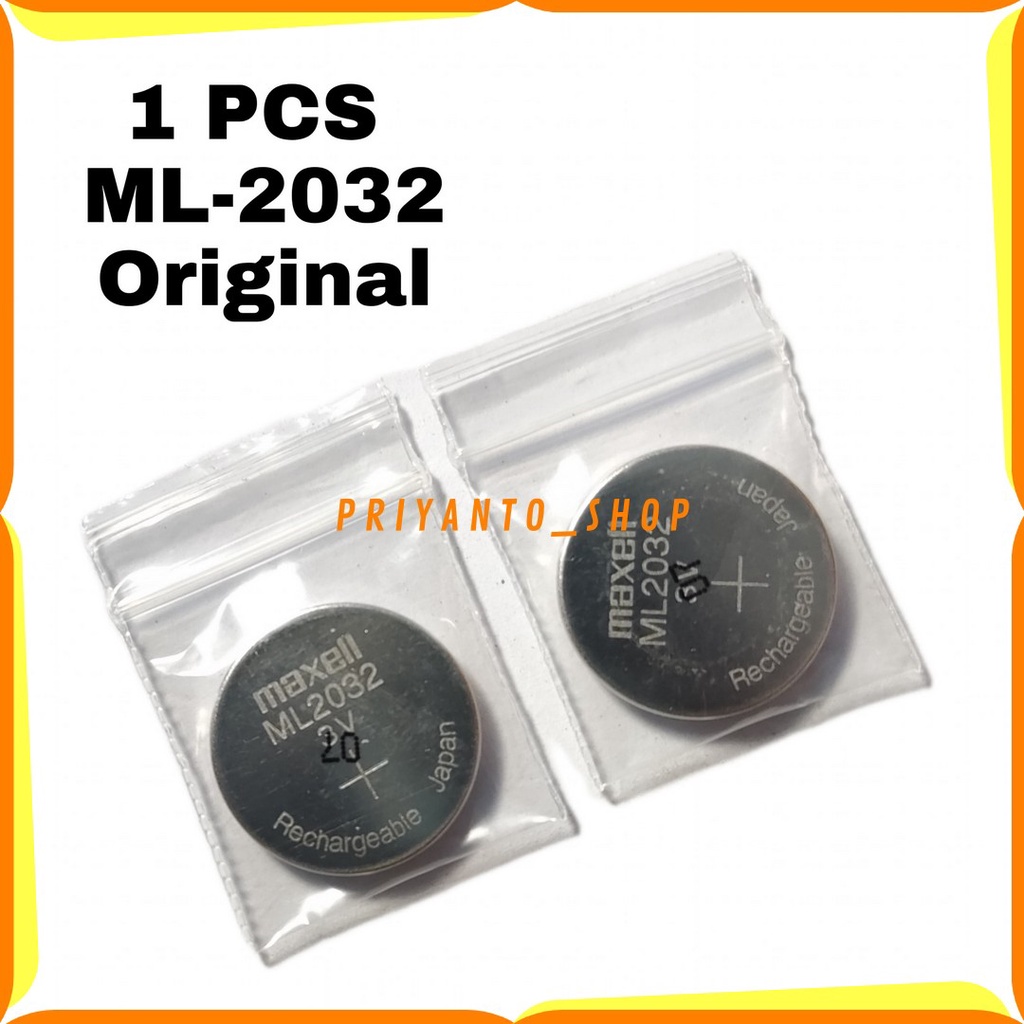 Battery Max*ll Lithium Coin Button Kancing Rechargeable ML2032 Asli Original