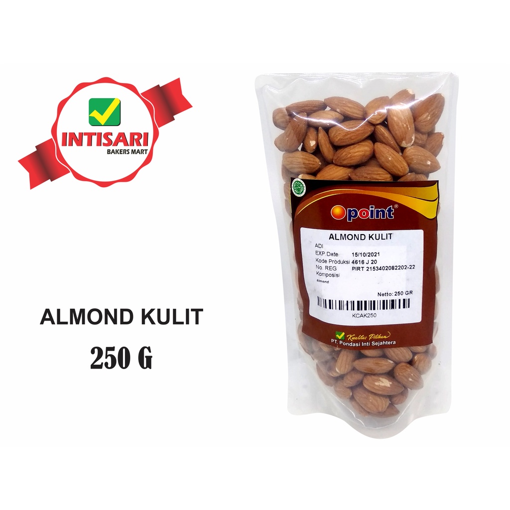 

ALMOND WHOLE KULIT MENTAH 250 G