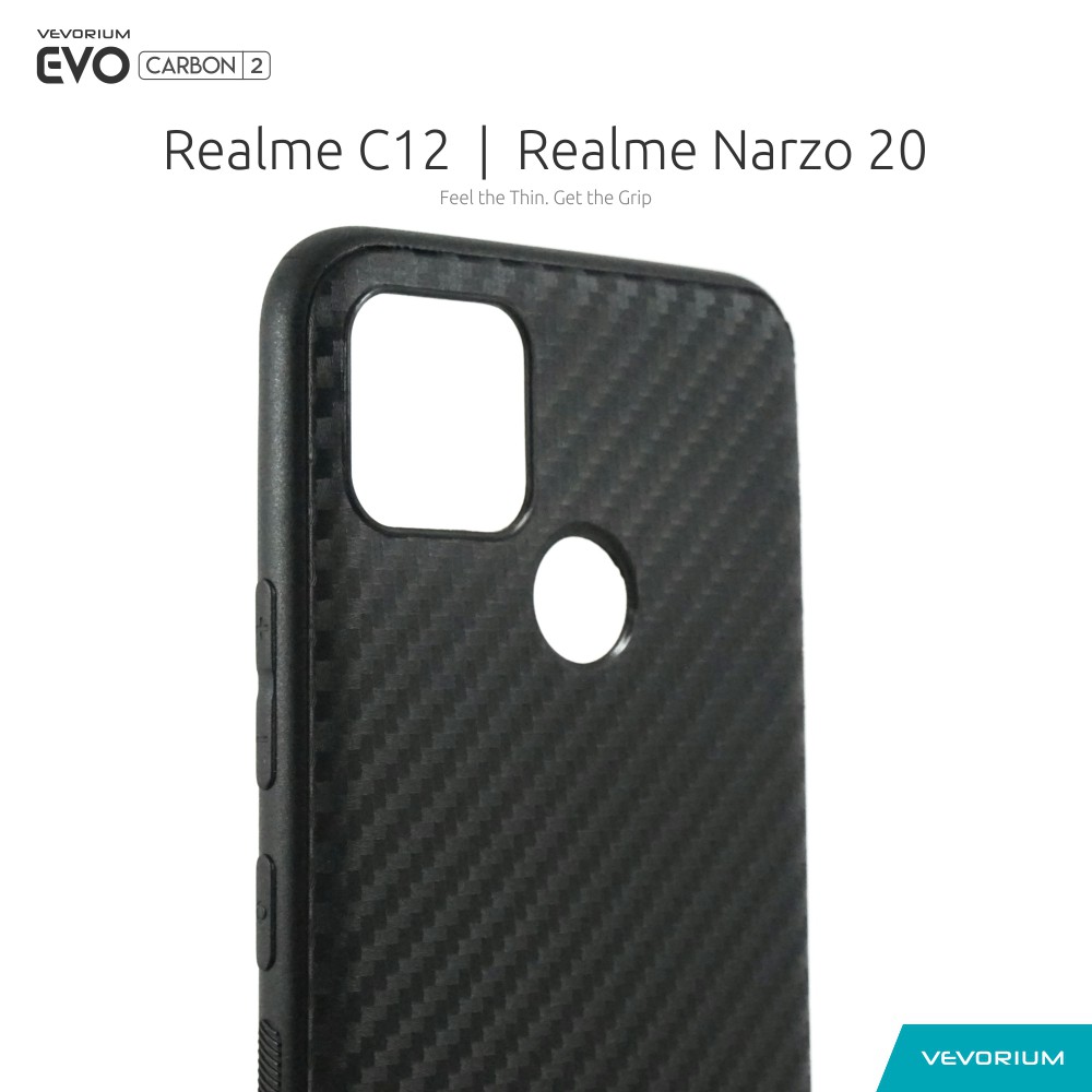 VEVORIUM EVO CARBON Realme C12 Realme Narzo 20 Soft Case Softcase Tekstur Permanen