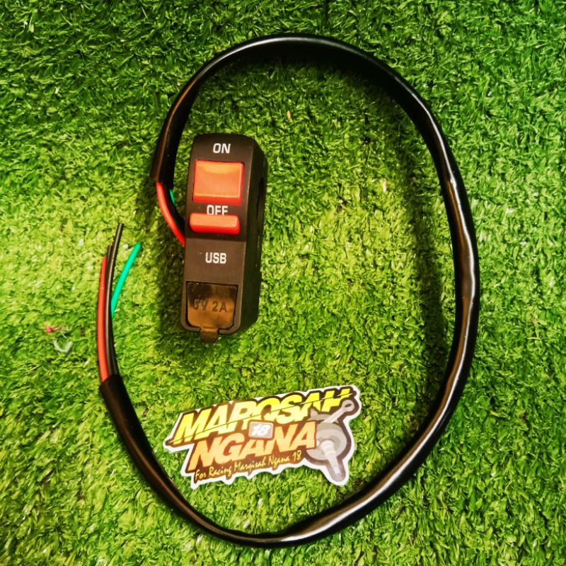 Saklar on off stang lampu plus usb chargee saklar stang led motor marqsah racing