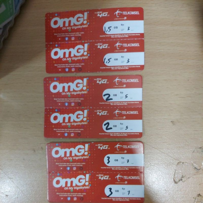 Jual Voucher Paket Internet Telkomsel 1,5GB/2GB/3GB 3,5,7 hari Vocer