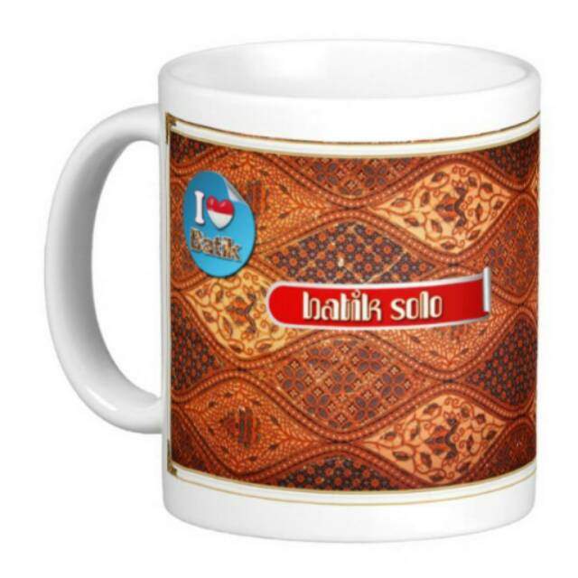 Mug Keramik Cetak  Batik Solo