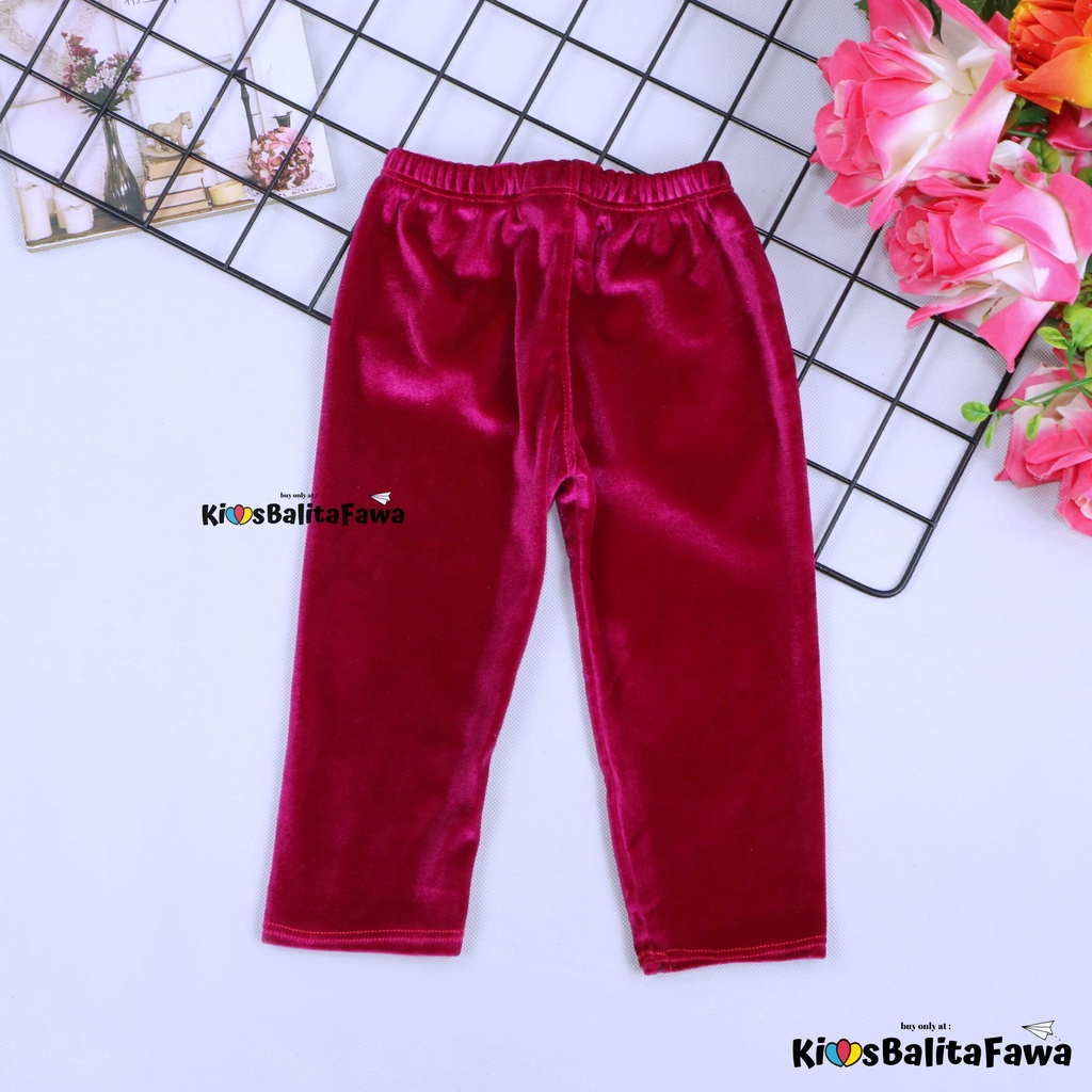 Legging Cleo Uk 3-12 Bulan / Celana Leging Panjang Balita Bludru Polos Anak Perempuan Pants Import