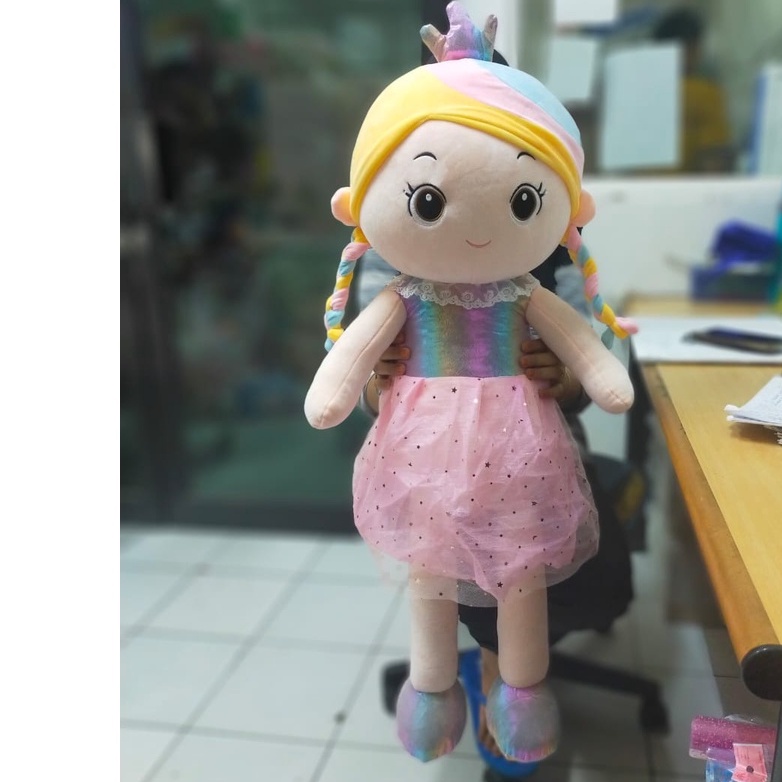Boneka Cewek Pelangi 100cm/21&quot;/Boneka Dress Pelangi Glitter
