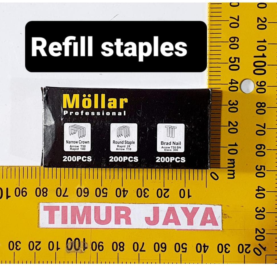 

（DIKIRIM DARI JAKARTA） Mollar Refill Staple Gun 3 Way Isi Ulang Staples Tembak Hekter 3 in 1