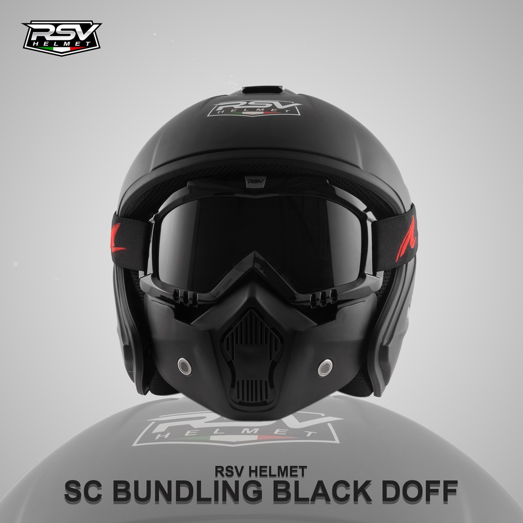 RSV SC BLACK DOFF + GOOGLE MASK | Shopee Indonesia