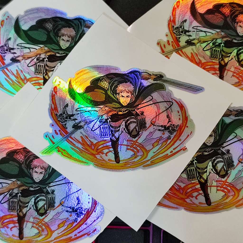 STICKER STIKER HOLOGRAM ANIME -AOT JEAN KRISTIN - STIKER ANIME