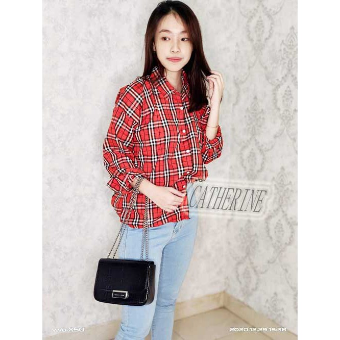 CATHERINE-KEM BASIC KAWAI / KEMEJA WANITA / FASHION KOREA/KEMEJA TERMURAH