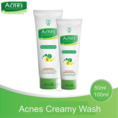 Acnes Creamy Wash Foaming 50 &amp; 100 GR Face Facial Wash Anti Acne