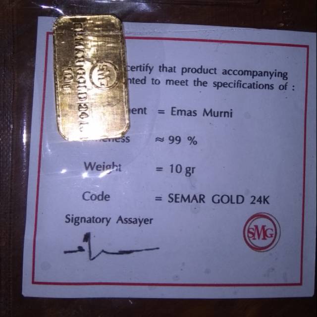 Emas Batangan Semar Nusantara 10 Gram Semar Gold Shopee Indonesia