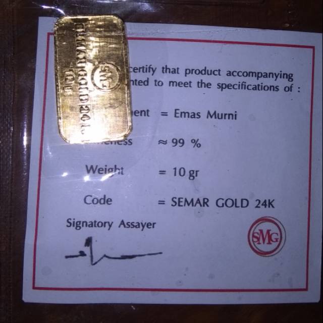 Emas Batangan Semar Nusantara 10 Gram Semar Gold Indonesia