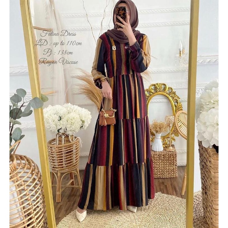 Gamis Rayon Long Dress Wanita Kekinian  HomeDress Payung Gamis Muslim  Terbaru Best Seller LD 100-110