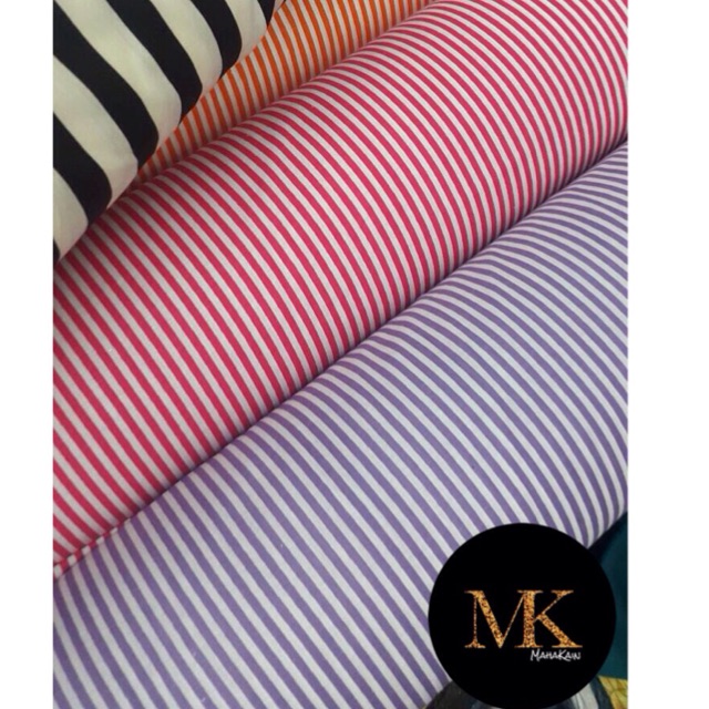 Kain Katun Salur Garis Stripe Kecil Besar Meteran