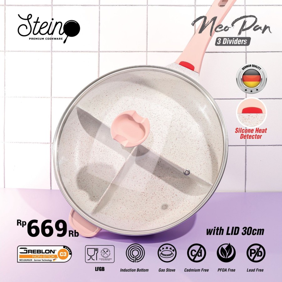 Steincookware Neo Pan 30cm Panci Sekat 3 Original