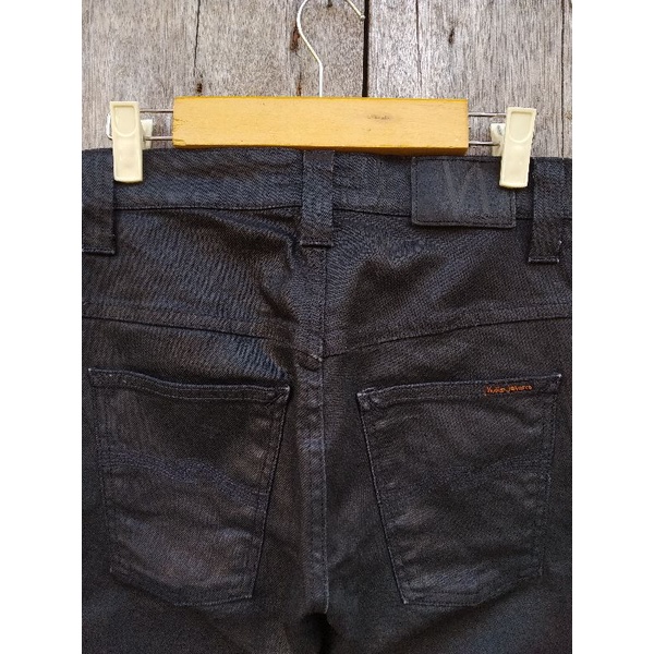 nudie jeans black coated skinny size 27 second original