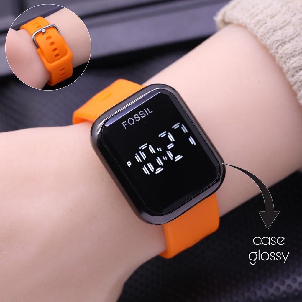 Grosiran Jam Tangan Wanita 5035TL LED Touch Screen Strap Rubber Include Box Jam Tangan (COD)