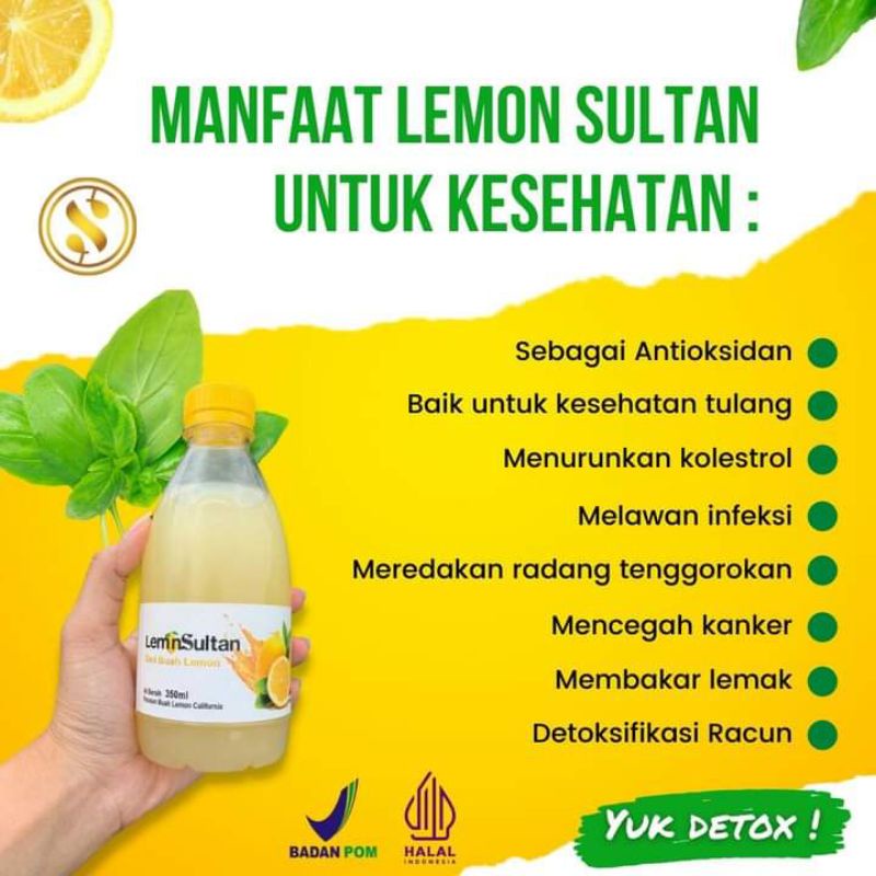 LEMON SULTAN ORIGINAL 100%  Pure California Lemon / sari lemon peras asli 100%