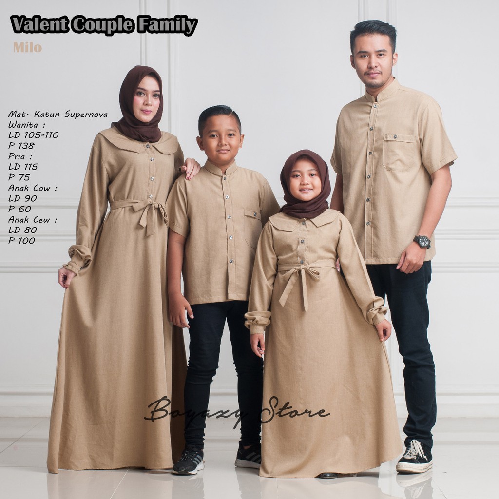 Baju Couple Muslim Bertiga Family - Model baju couple muslim terbaru