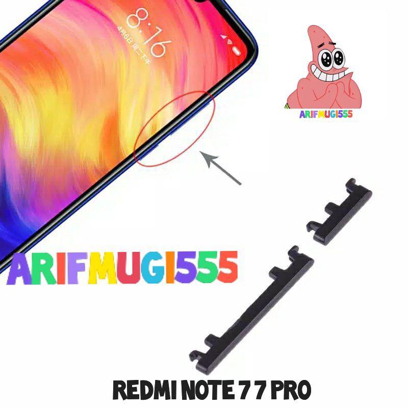 Tombol luar on off Dan Volume Power Xiaomi Redmi Note 7 7 pro original