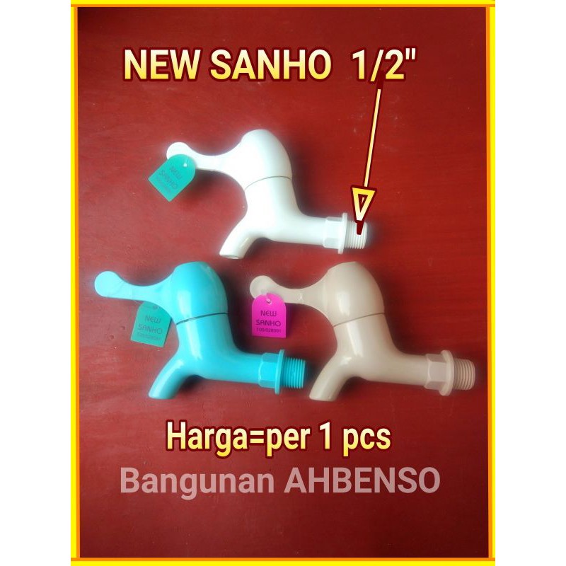 KRAN ENGKOL ABS /KRAN AIR PVC NEW SANHO 1/2"/KRAN TEMBOK/KRAN PVC 1/2"