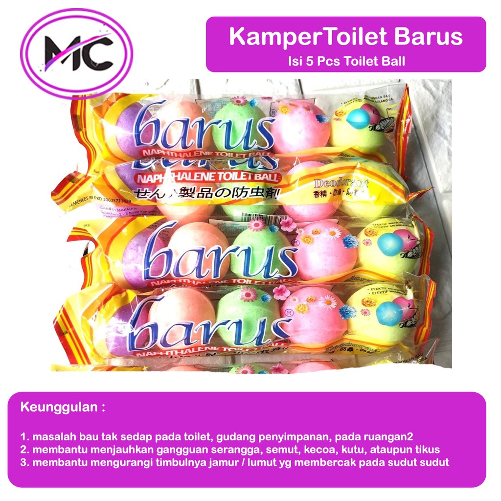 Kamper Toilet Kapur Barus Kamar Mandi Lemari Pakaian Bola Warna Anti Tikus Kecoa Serangga Toillet Ball Original