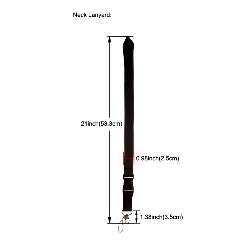 (5 Warna) Tali Lanyard Leher Bahan Nilon Anti Jatuh Untuk Gantungan Kunci / Kamera / Kartu ID / Handphone