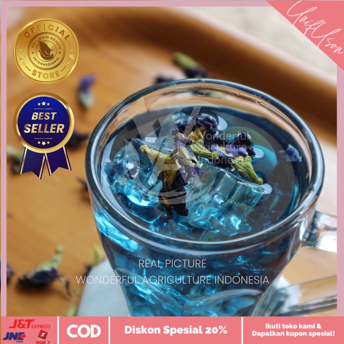 

⭐COD⭐ Teh Biru Bunga Telang Herbal 50 Gram (ORGANIC Butterfly Pea Tea)