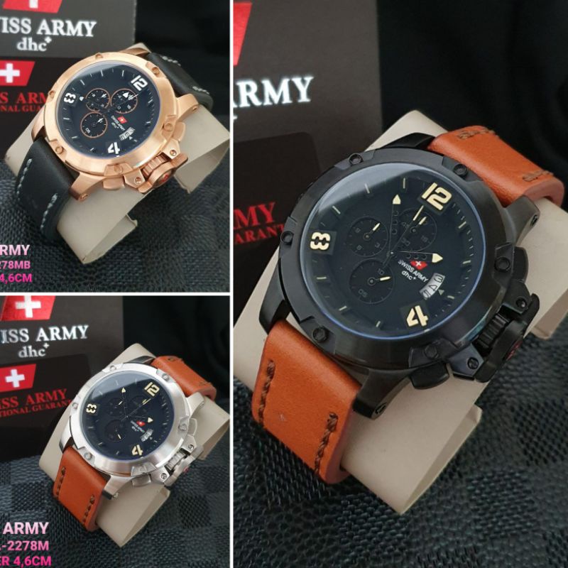 Jam Tangan Cowok SA-2278mb Leather Strap Original