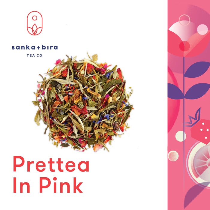 

TEH-DAUN- SANKA+BIRA PRETTEA IN PINK (TEA BLEND, WHITE TEA BASED) - LOOSE LEAF -DAUN-TEH.