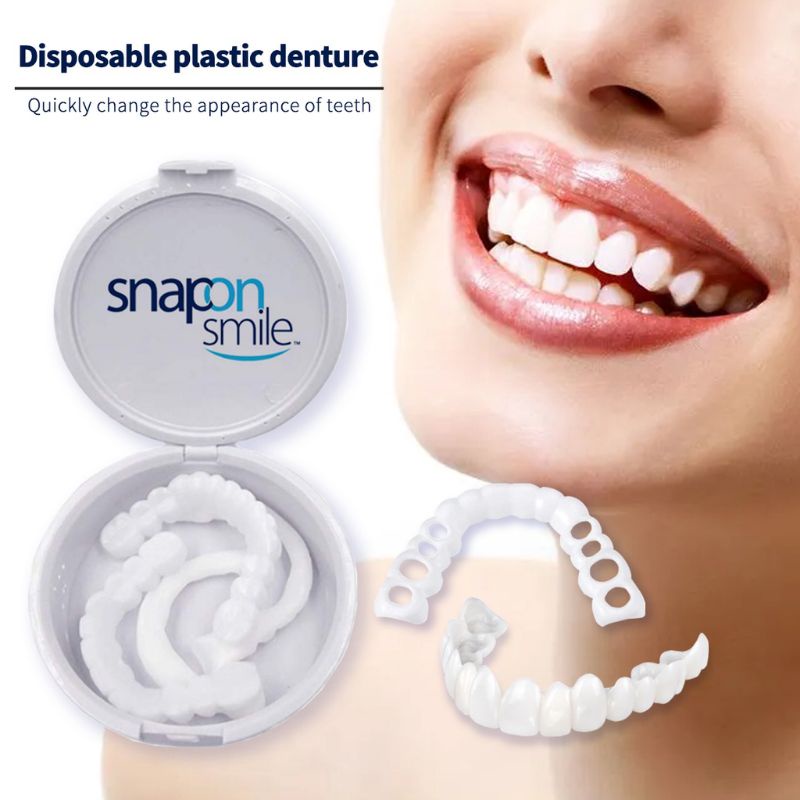 [ BAYAR DI TEMPAT ] GIGI PALSU ORIGINAL TERLARISS..! SNAP ON SMILE SEPASANG GIGI PALSU SILICON 1 SET ATAS - BAWAH 100% ORIGINAL