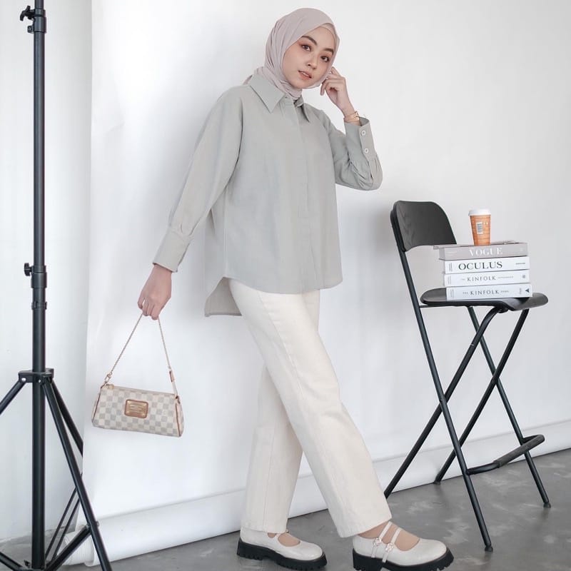 BEFAST - ZEC Atasan VITASYA / Linen Qamara / Atasan Kemeja Wanita / Kemeja Formal / Kemeja Casual Wanita / Kemeja Polos Keluaran Terbaru