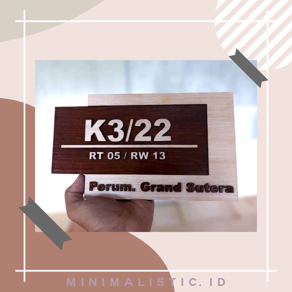 Nomor Rumah kayu No Rumah kayu unik nomor rumah kayu 3D timbul apan Nomor Rumah Ornamen Kayu