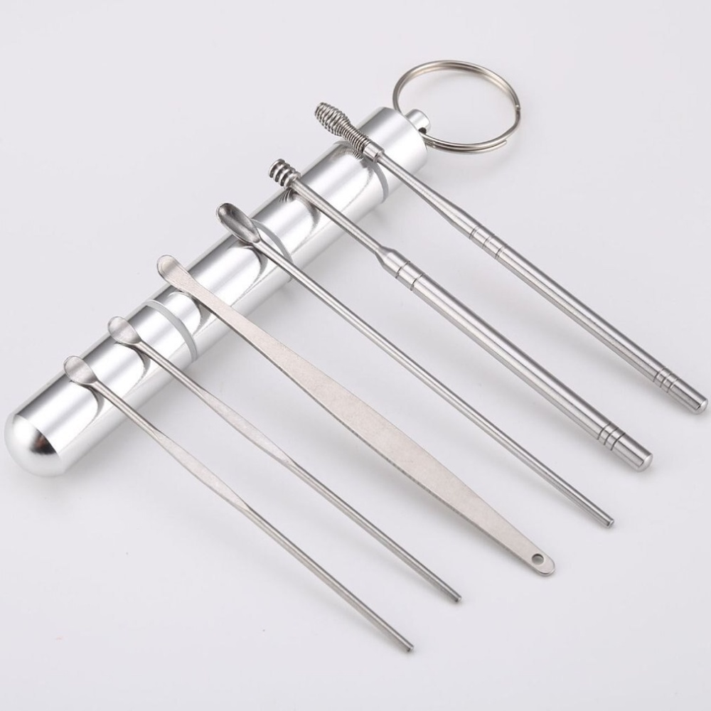 Pembersih Korek Telinga 6 Pcs Stainless Steel Ear Wax