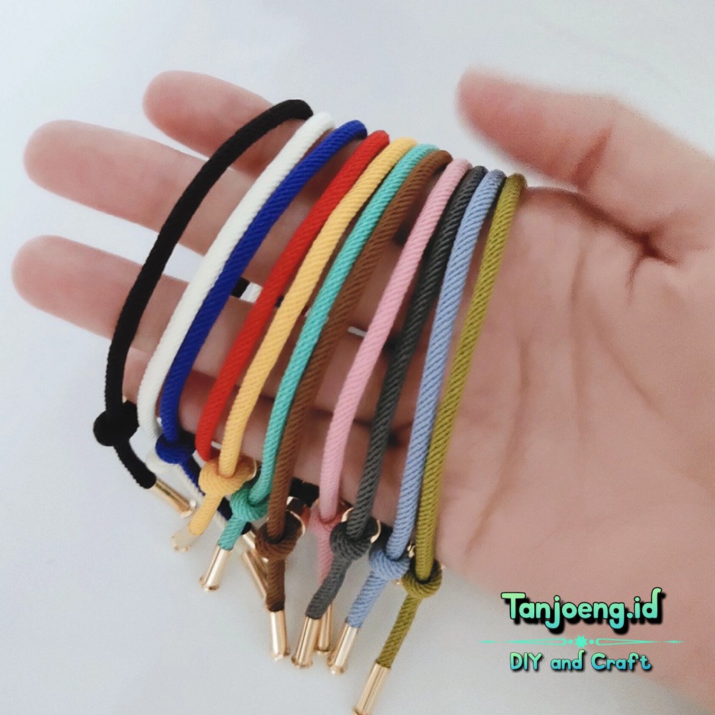 Gelang Tali Serut Polos Untuk Charm Liontin Huruf Emas