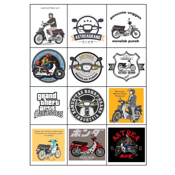 

stiker motor astrea grand/stiker cb/stiker c70/stiker motor classic