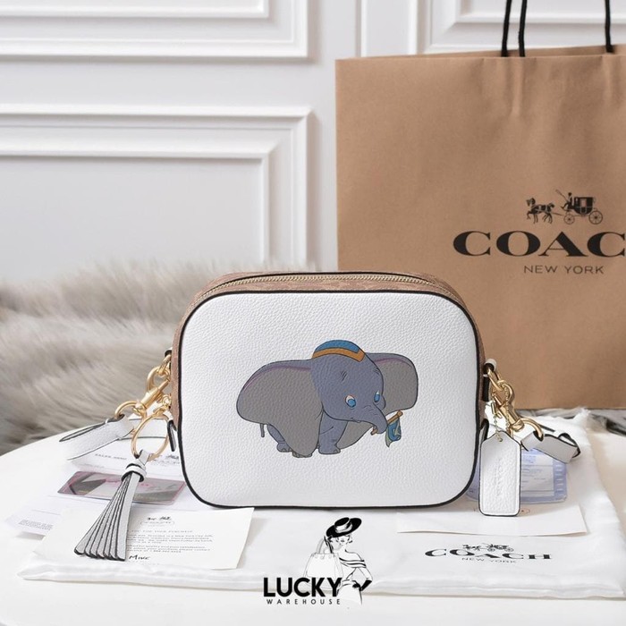 Coach x Disney Dumbo Camera Bag in Chalk Calfskin - ORI 100%