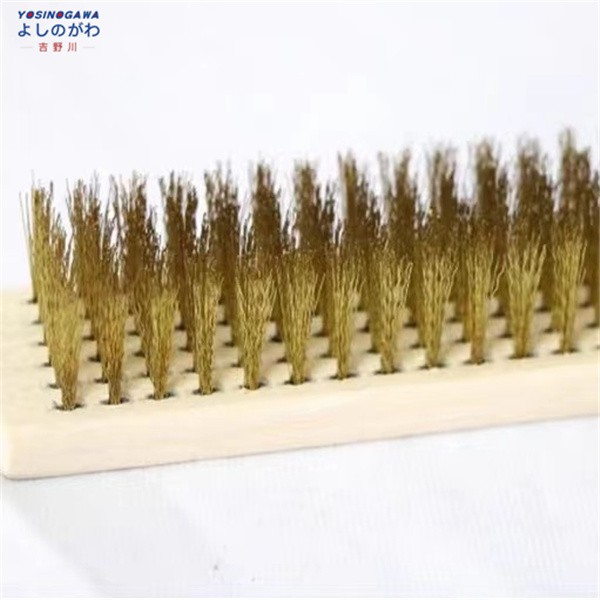 Sikat Kawat Kuningan /Sikat kawat baja GAGANG KAYU-yosinogawa