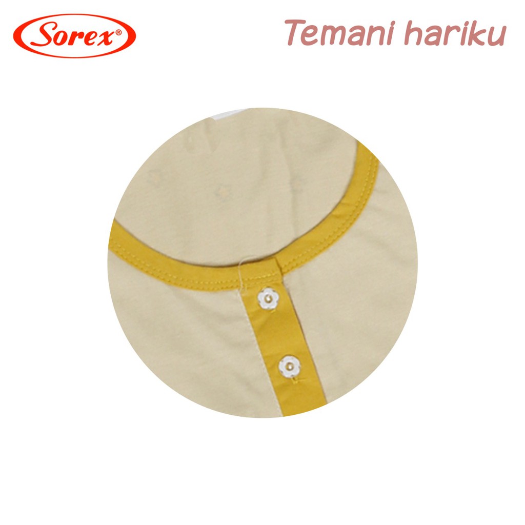 Sorex Baju Tidur 1 Set Atasan Pendek Kancing + Celana Panjang Katun Adem Piyama Freesize  BB 116-8