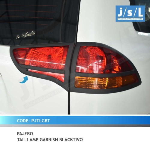 Aksesoris Mobil Pajero Sport JSL Cover Stoplamp Garnish Lampu Belakang Hitam Doff