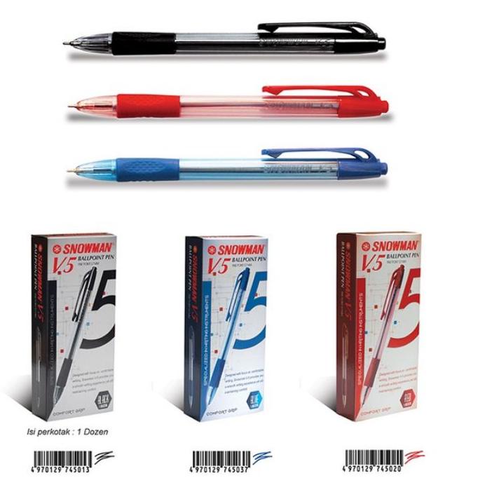 

New - Pulpen snowman V-5 12 pcs ,.